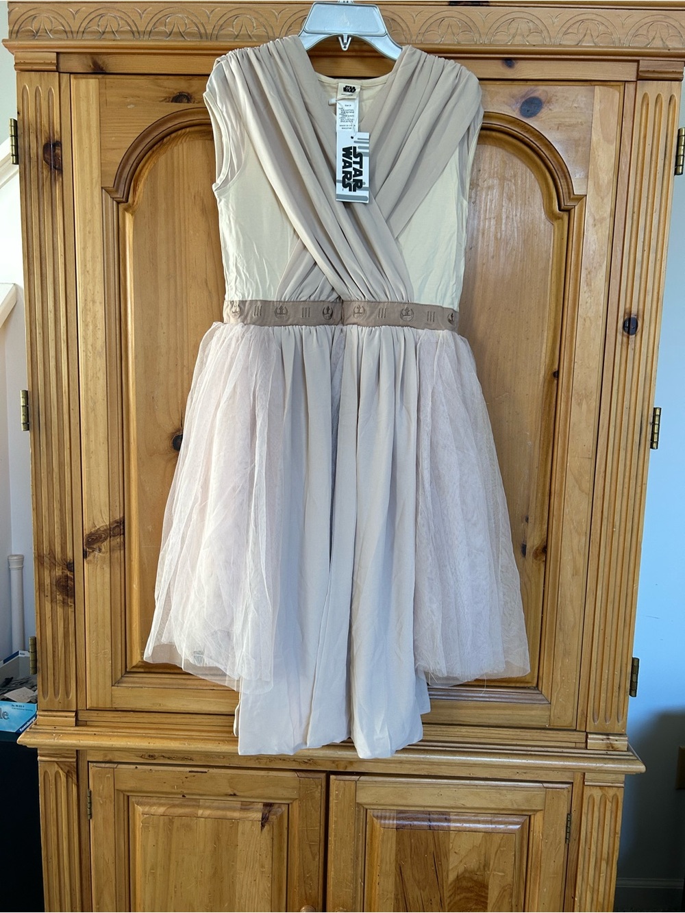 Taylor Joelle x Disney Star Wars Rey tutu Dress size 14 NWT chiffon beige soft